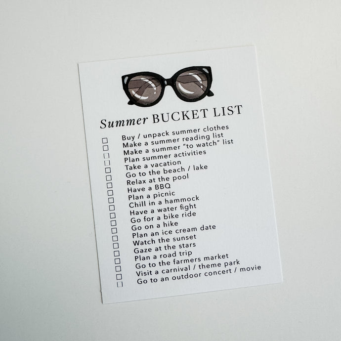 Planner Card - Summer Bucket List
