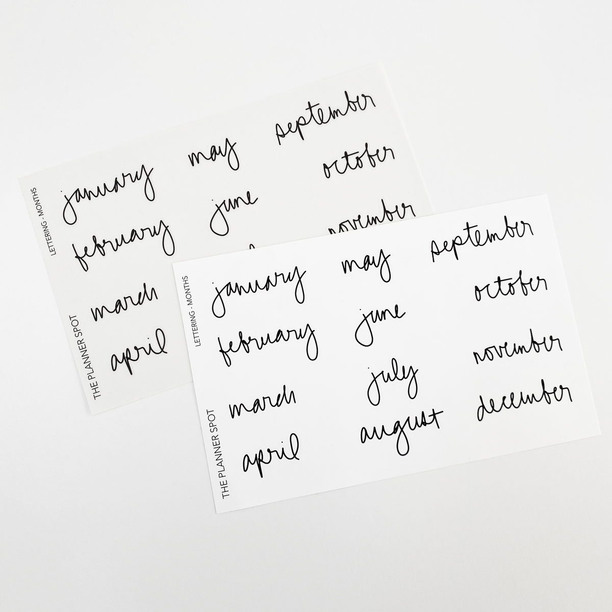 Hand Lettering Planner Stickers Months (Large) THE PLANNER SPOT