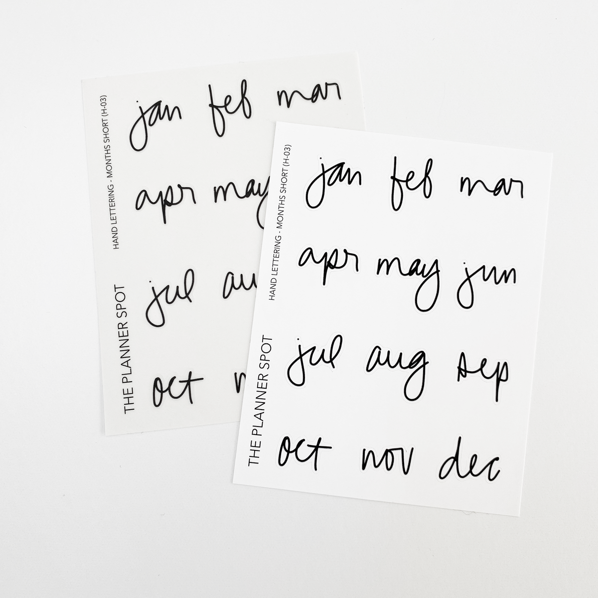 Hand Lettering Planner Stickers Months (Short) THE PLANNER SPOT