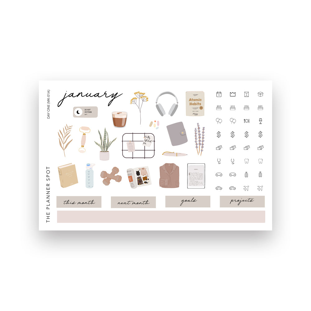 Sticker January Week Monthly Sticker Kit - January