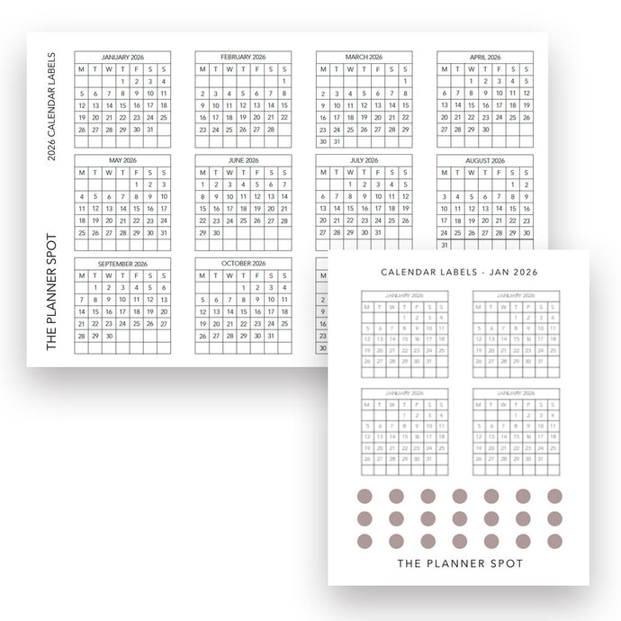 Calendar Labels 2026