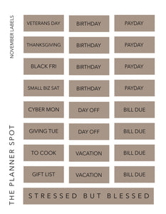 Monthly Sticker Kit - November 2025