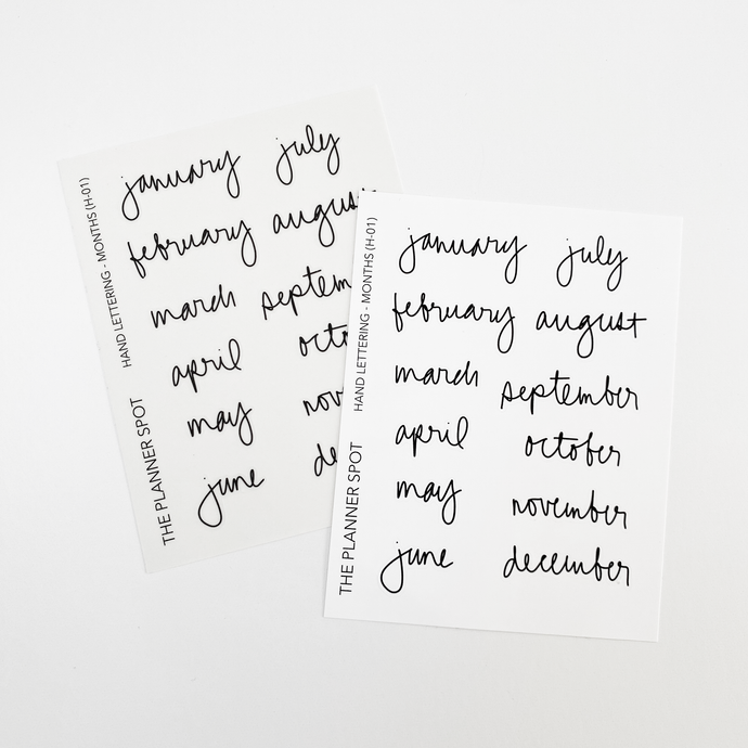 Hand Lettering Planner Stickers - Months