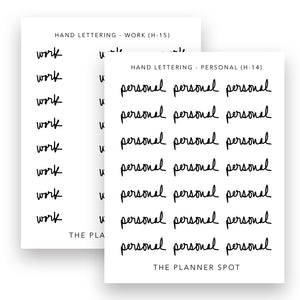 Hand Lettering Stickers - Headers