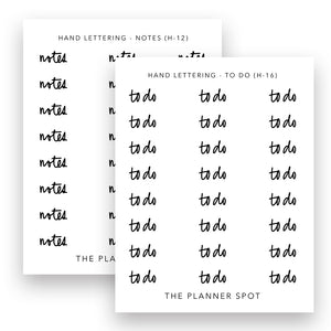Hand Lettering Stickers - Headers