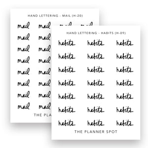 Hand Lettering Stickers - Headers