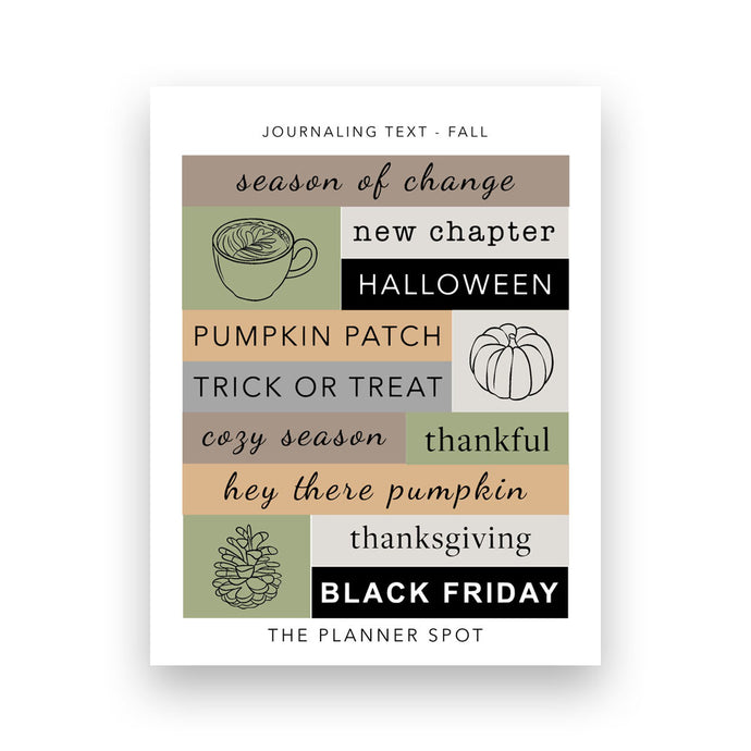 Decorative Stickers - November Text Labels