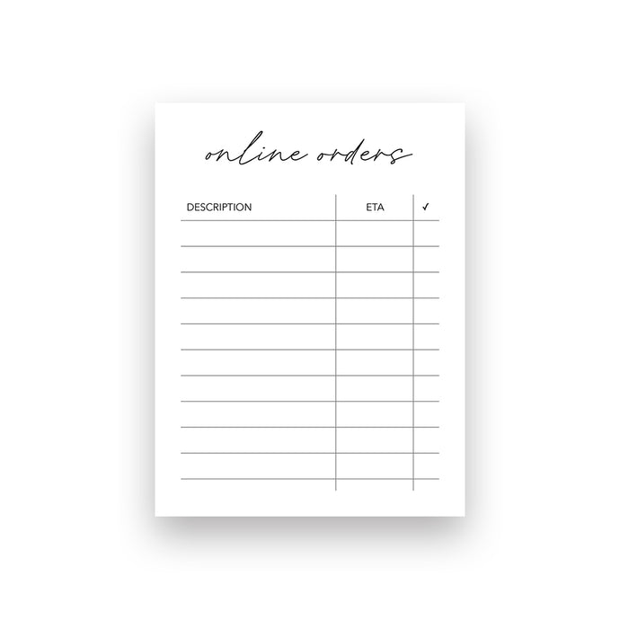 Sticky Notes - Online Orders