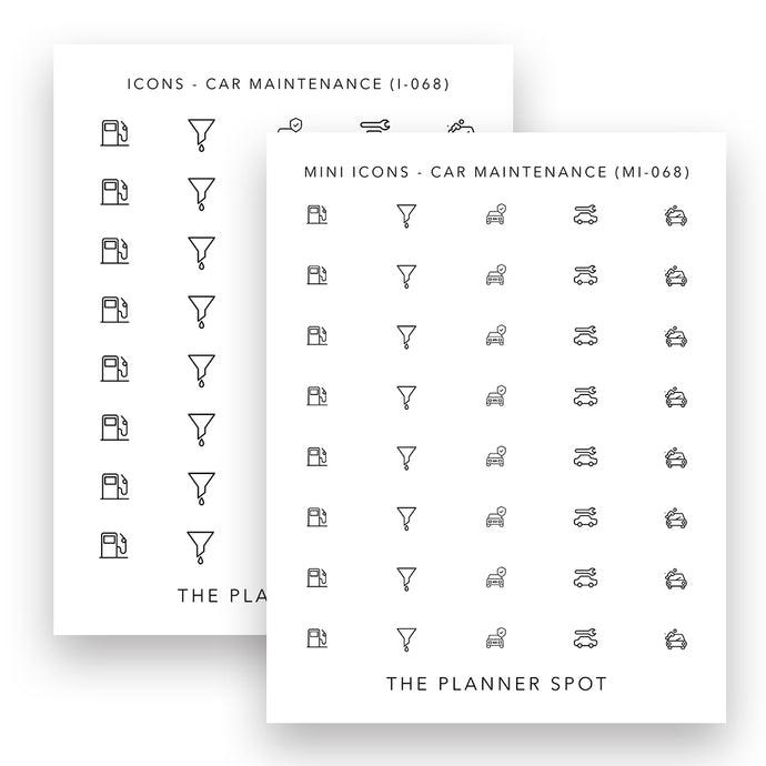 Icon Stickers - Car Maintenance