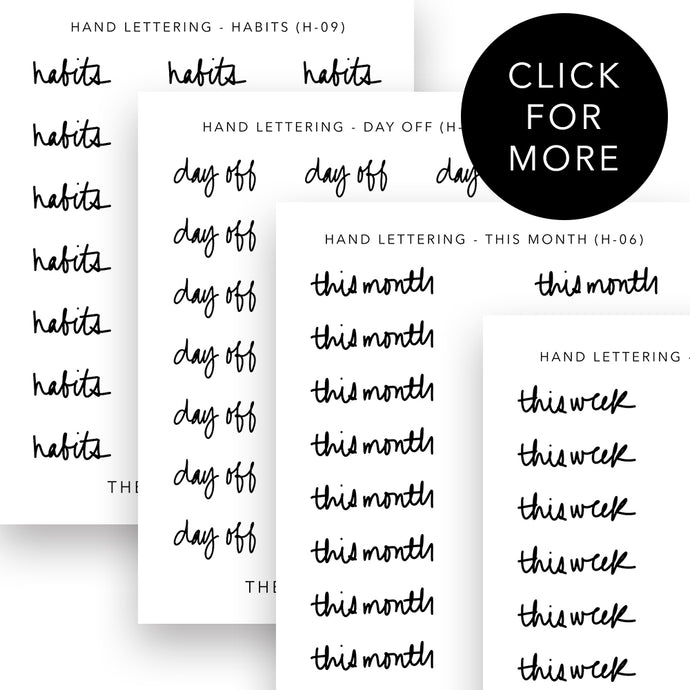 Hand Lettering Stickers - Headers