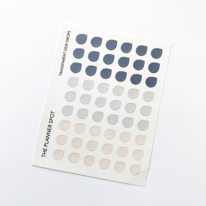 Transparent Planner Stickers - Drops