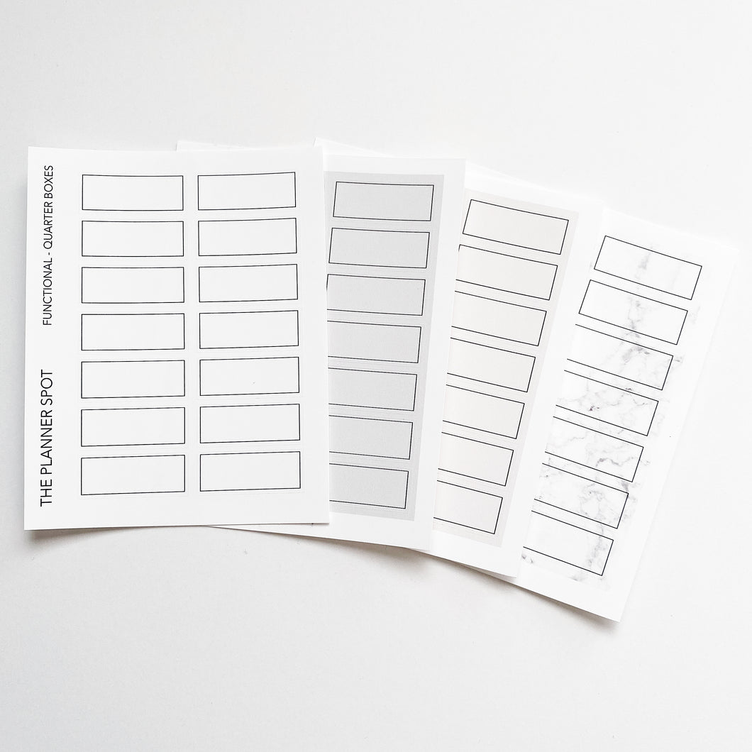Functional Planner Stickers - Quarter Boxes