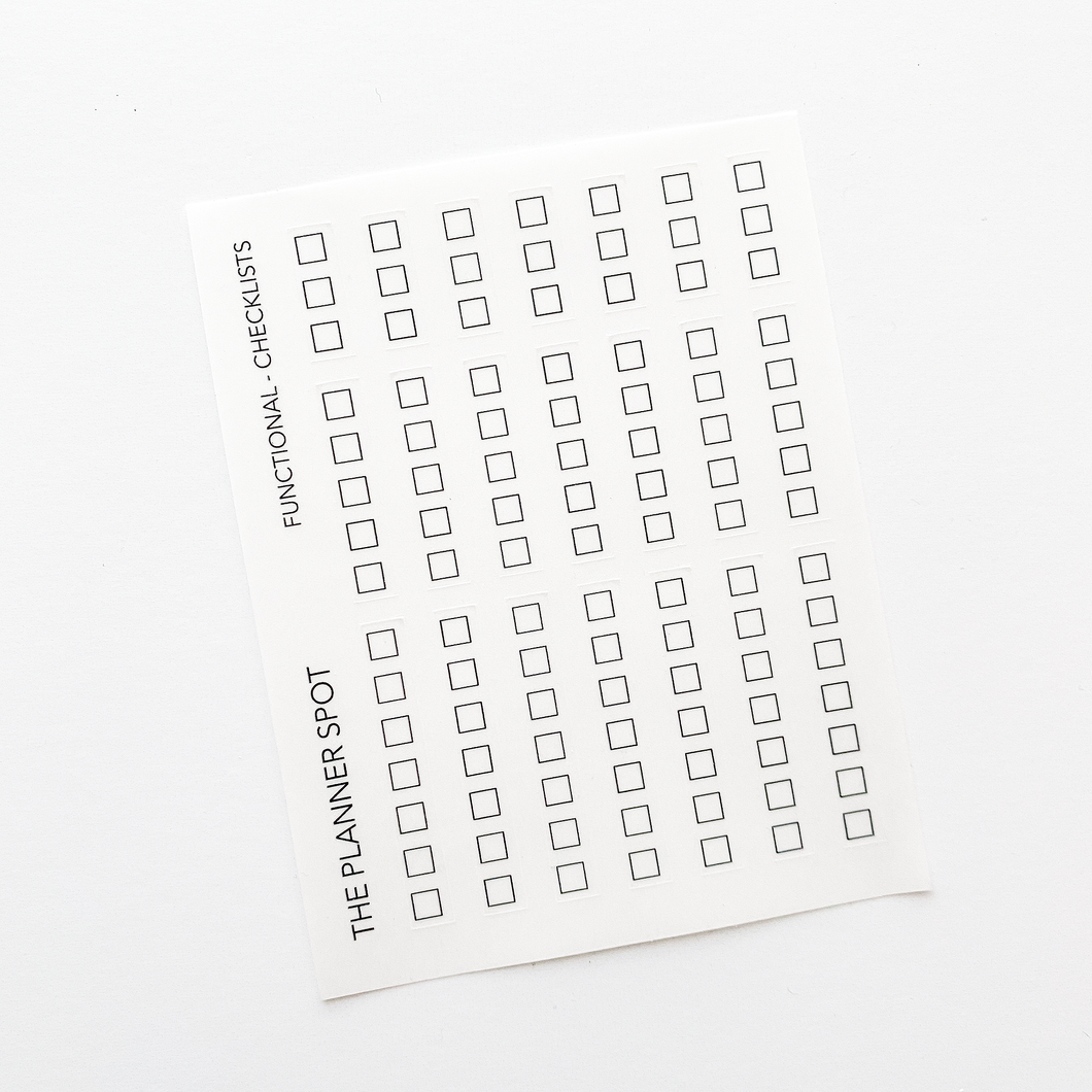 Functional Planner Stickers - Check Boxes