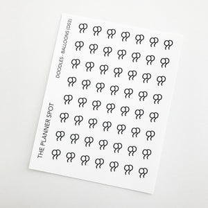 Doodle Planner Stickers - Balloons