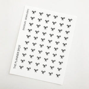 Doodle Planner Stickers - Bows