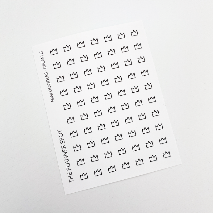 Doodle Planner Stickers - Crowns