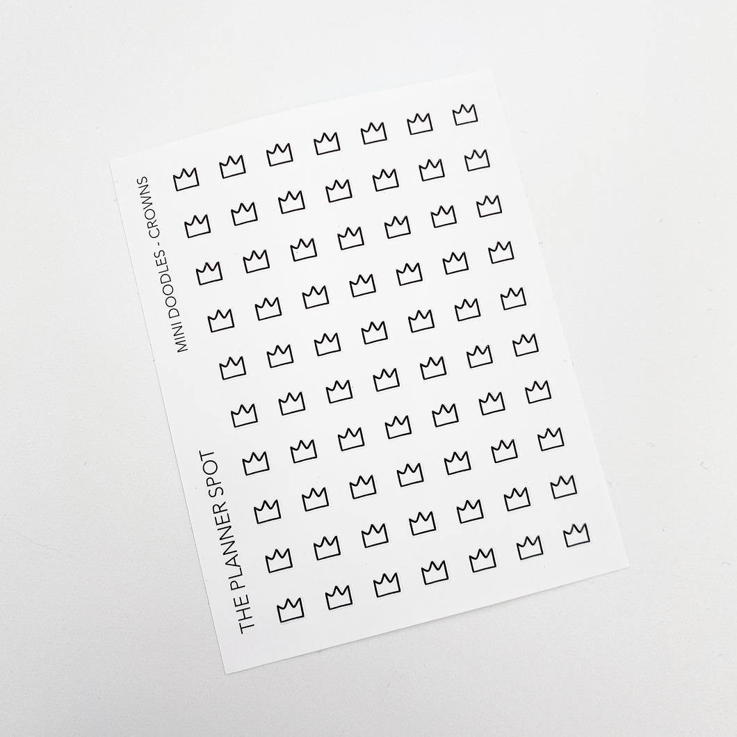 Doodle Planner Stickers - Crowns