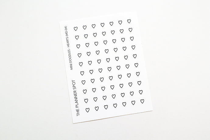 Doodle Planner Stickers - Hearts