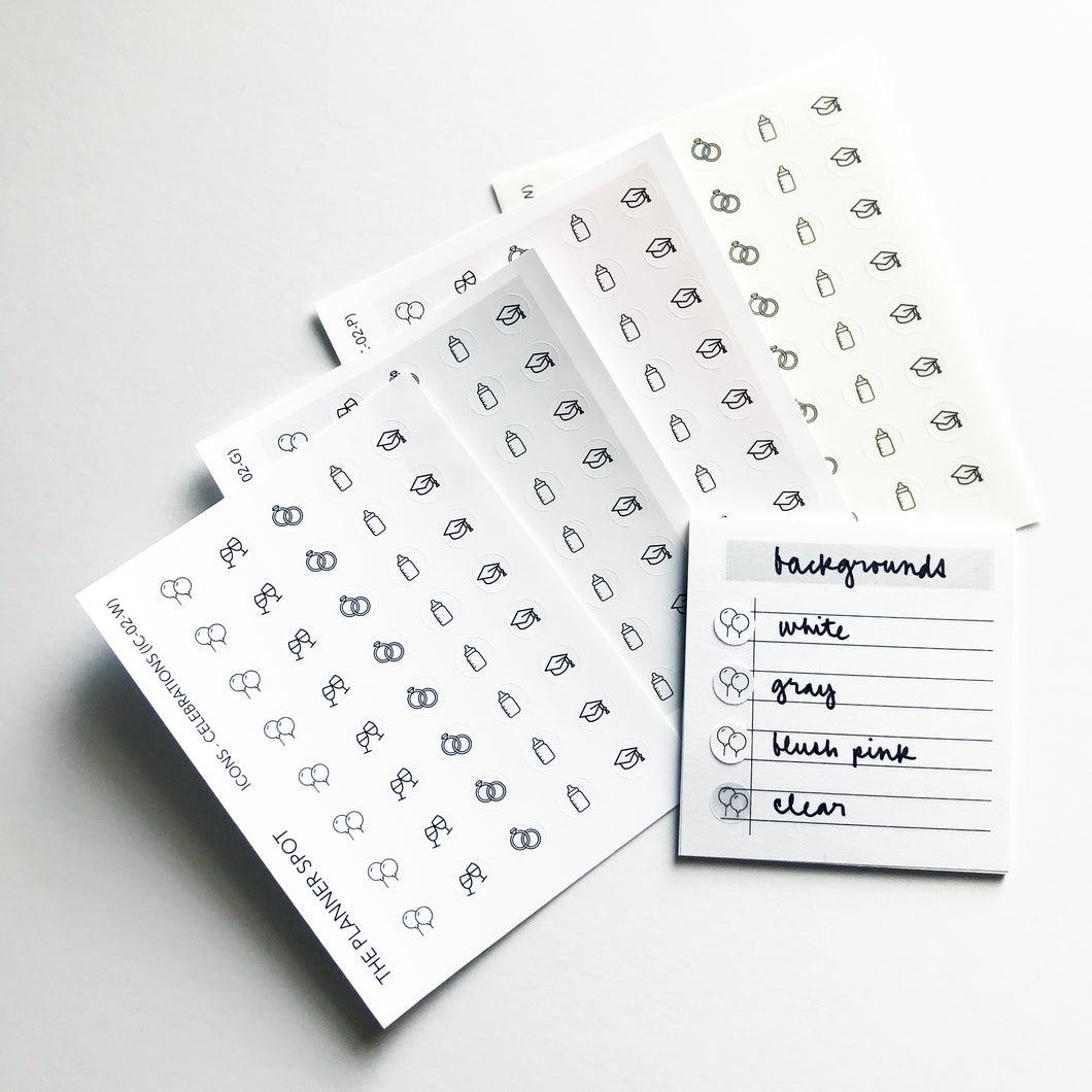 Icon Planner Stickers - Celebrations