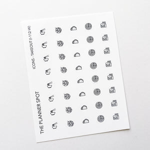 Icon Planner Stickers - Takeout Food