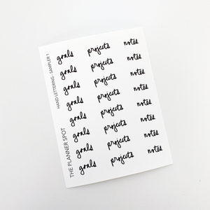 Hand Lettering Planner Stickers - Headers