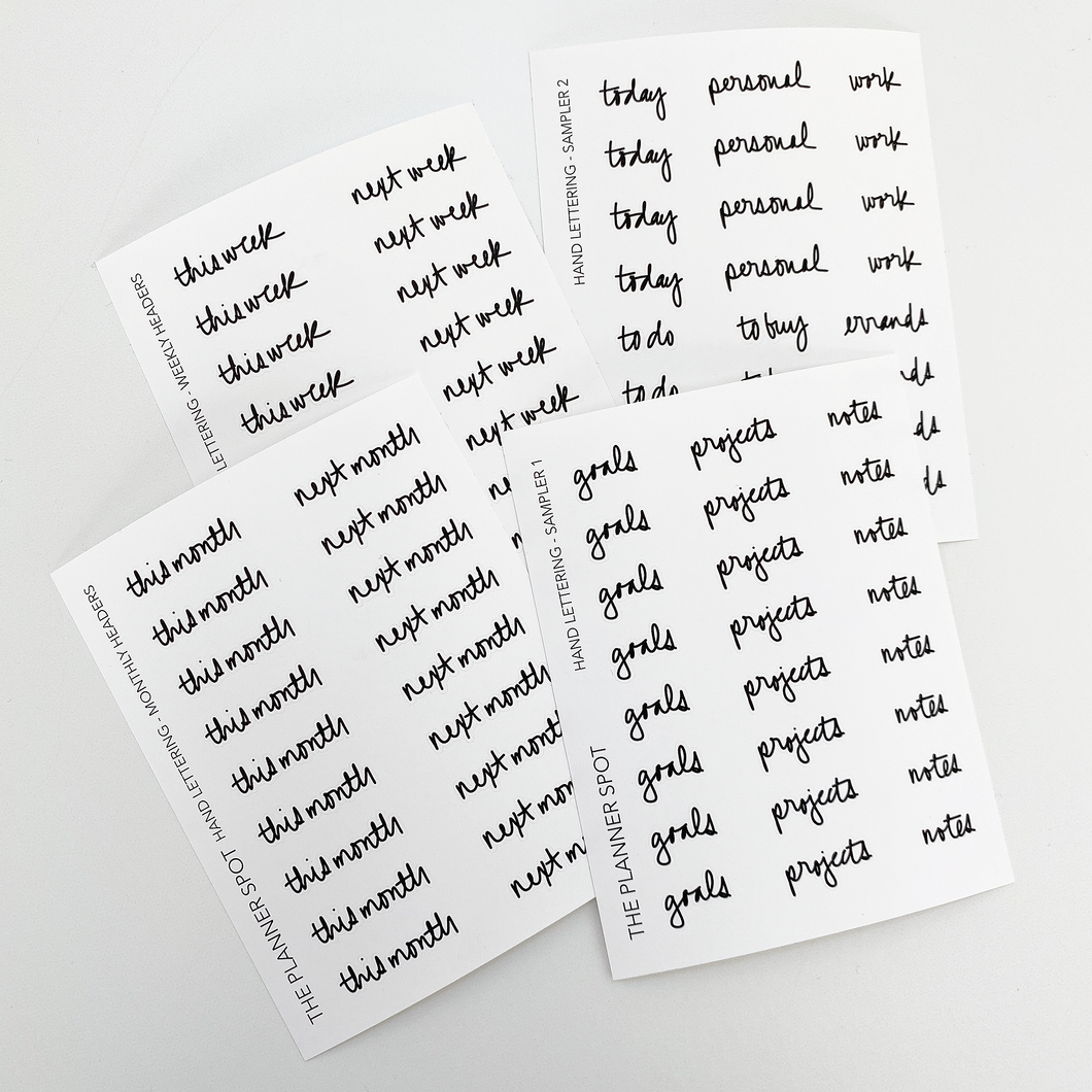 Hand Lettering Planner Stickers - Headers
