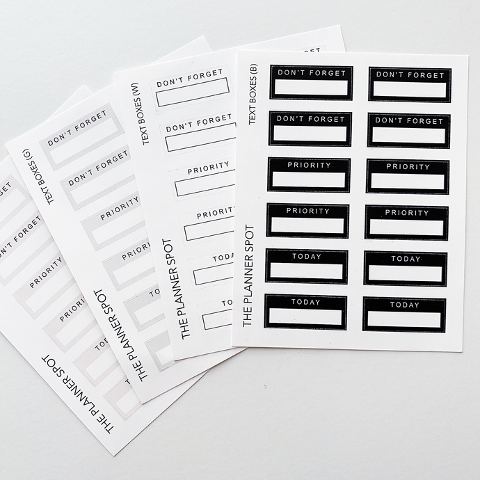 Functional Planner Stickers - Text Boxes